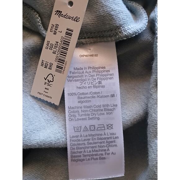 Madewell Terry Cloth Quarter-Zip Mens Hoodie Sweatshirt Size L - Picture 7 of 7